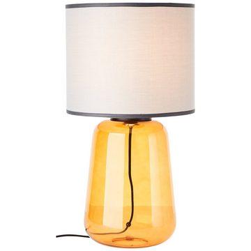 Lightbox Tischleuchte, ohne Leuchtmittel, Tischlampe, 56 cm Höhe, Ø 30 cm, Schalter, E27, 60 W, Glas/Stoff