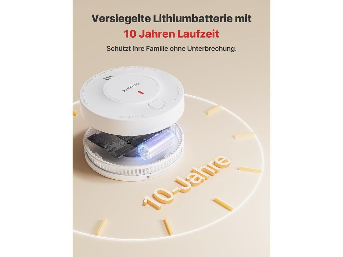 X-SENSE SD2J0AX Rauchmelder (mit 10-Jahres-Batterie und Batteriewarnung) – Bild 5 von 5