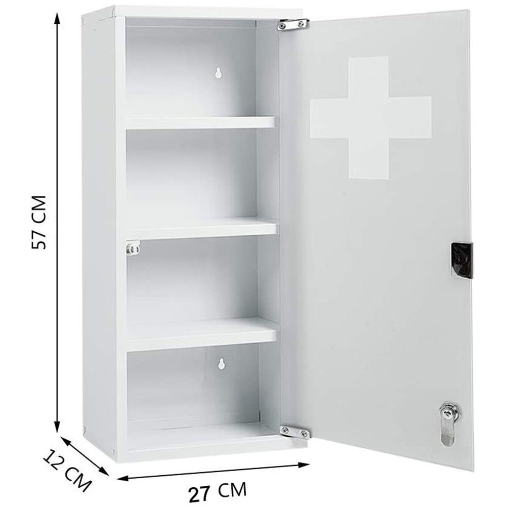 Apothekerschrank, Abschließbarer Fächer Medizinschrank Medizinschrank aus Fächer Zedelmaier (YX4001) Edelstahl Edelstahl,Medikamentenschrank Weiß-4 aus 2/3/4