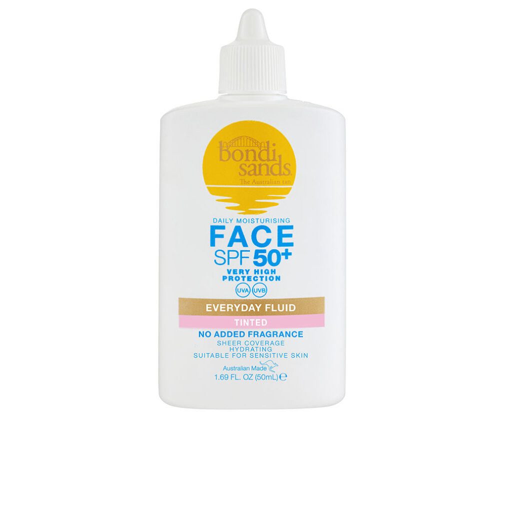 Bondi Sands Körperpflegemittel EVERYDAY Parfümfreies getöntes Gesichtsfluid SPF 50+ 50 ml