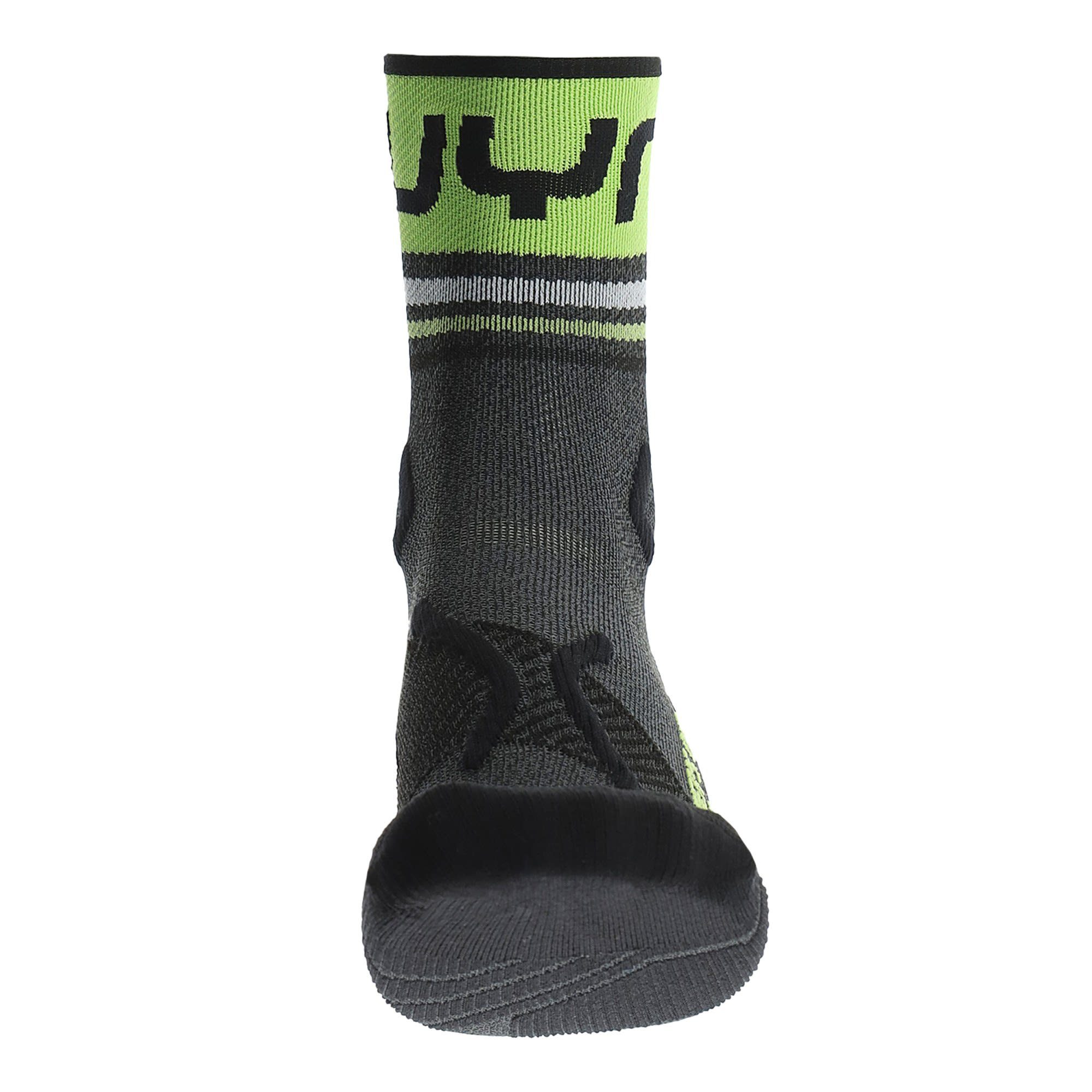 UYN One Melange Lime Short Socks Runners Grey Green Herren - Thermosocken M Uyn