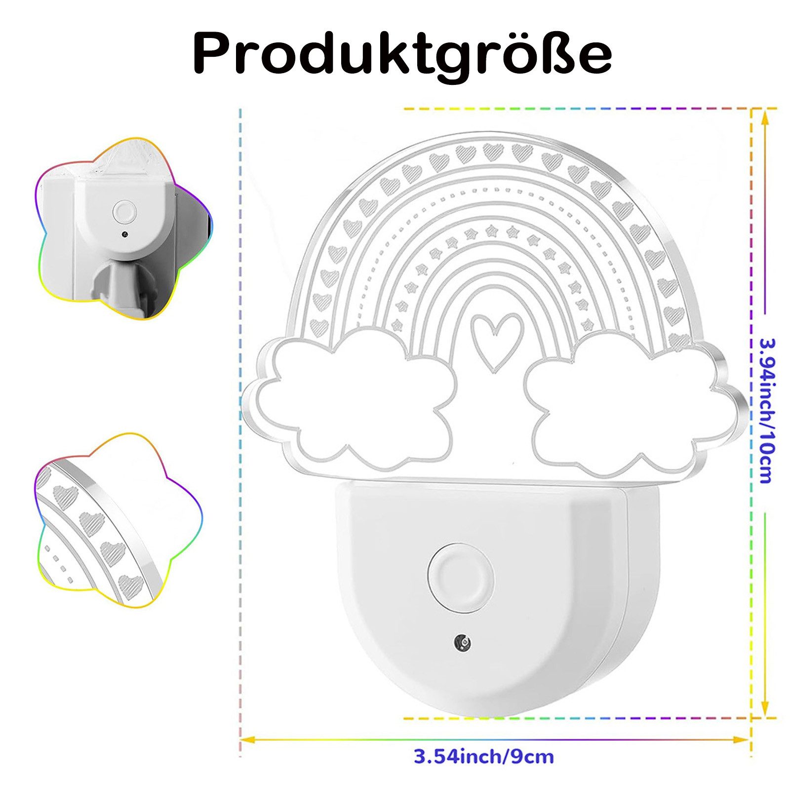 MUPOO Steckdosenleuchte Dynamisches RGB Regenbogen, Dinosaurier, Schmetterl günstig online kaufen