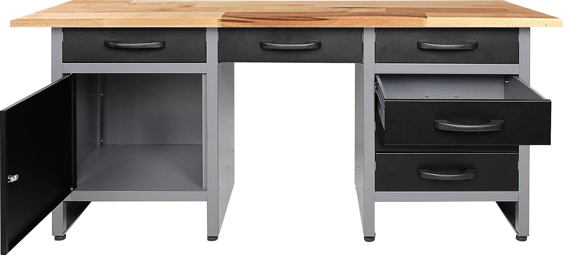 ONDIS24 Werkstatt-Set Fritz, (3-tlg), Werkbank mit Lochwand & 2 Werkstattsc günstig online kaufen