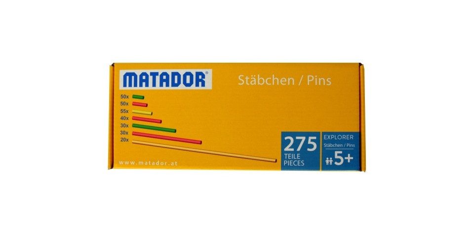 Matador MATADOR 11215 - Explorer Stäbchen-Set, 275 Teile, Baukasten-Erweite... Konstruktions-Spielset