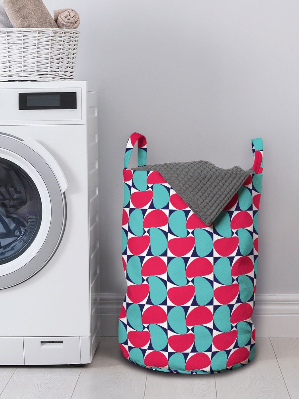 Griffen Abstrakt Whirl-Effekt Shapes Waschsalons, mit Abakuhaus Moderne für Wäschekorb Wäschesäckchen Kordelzugverschluss