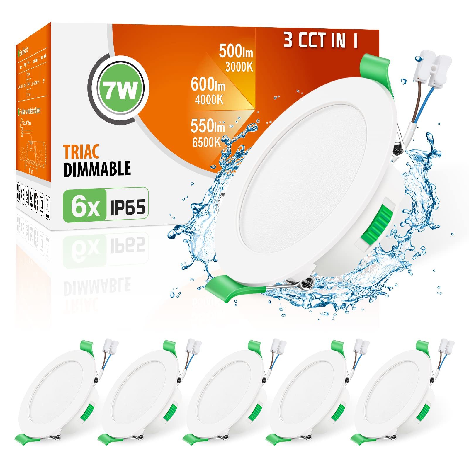 ALUSSO LED Einbaustrahler 6er-Set, 68mm 7W günstig online kaufen
