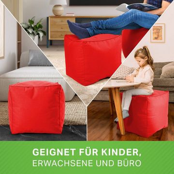 Green Bean Sitzsack Cube (Hocker 40x40x40cm mit EPS-Perlen Füllung, Fußhocker Fußkissen Sitz-Pouf für Sitzsäcke), Bodenkissen für Kinder und Erwachsene - Sitzkissen Sitzhocker