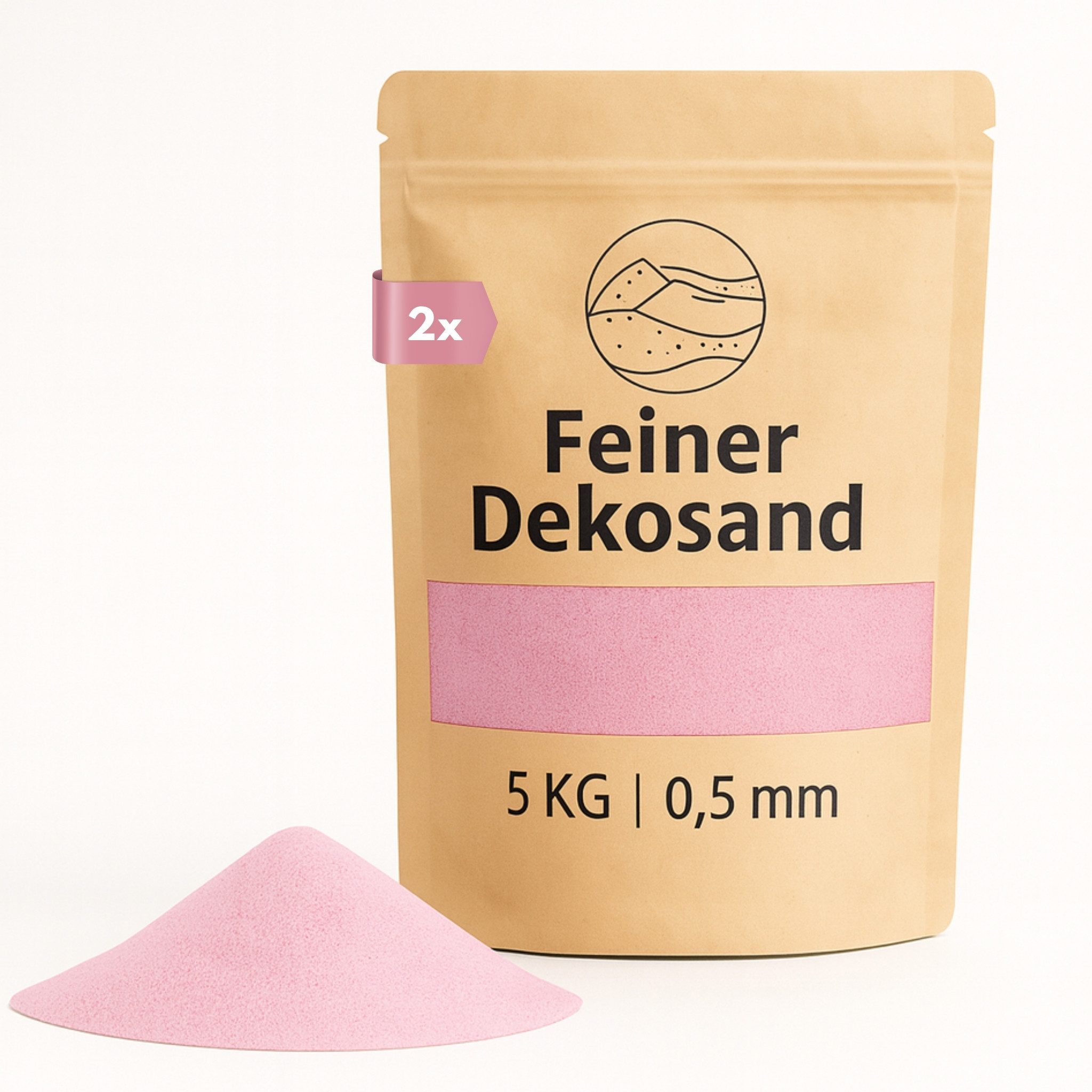 matches21 HOME & HOBBY Dekosand Deko-Sand rosa 10 kg für Vasen, Gläser & Streudeko (1-St), Bunter Farbsand als feiner Deko- & Bastelsand