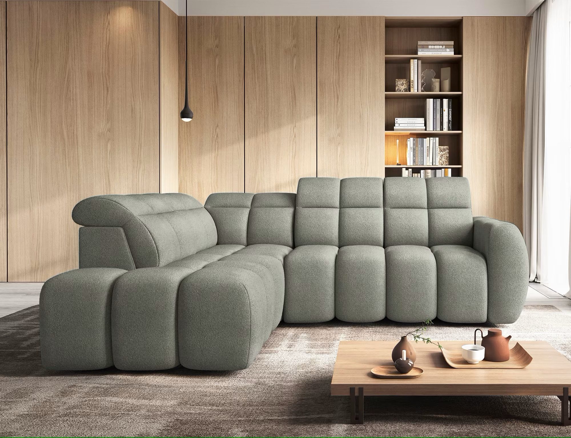 Eltap Ecksofa Falconn, mit elektrischem Sitzvorschub und Bettkasten