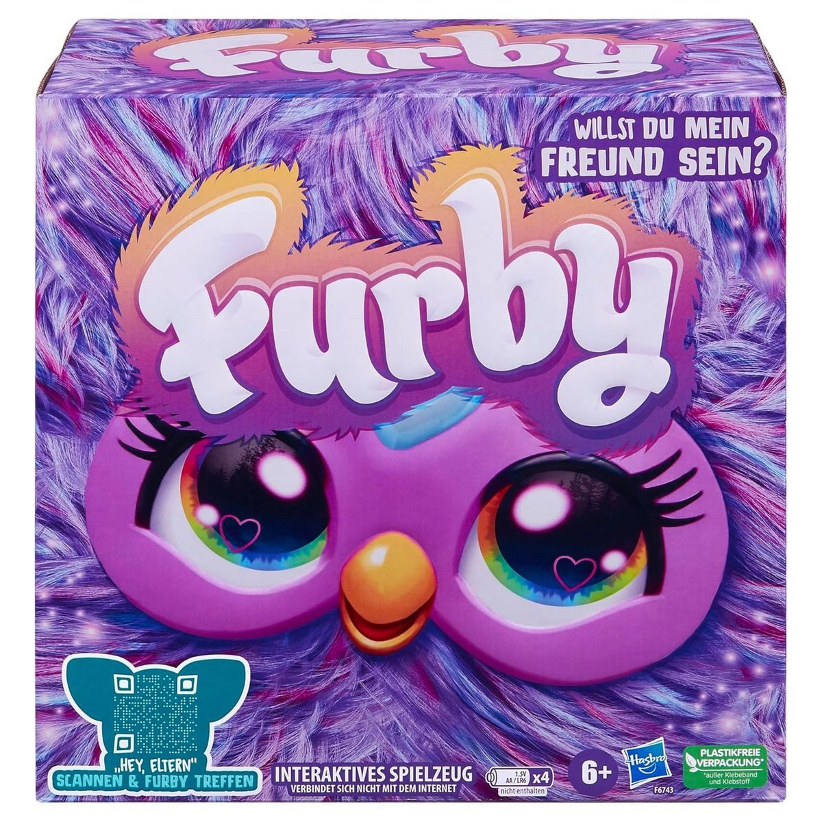Hasbro Spielfigur Hasbro F6743 - Furby - Interaktives Plüschtier Lila – Spricht Deuts