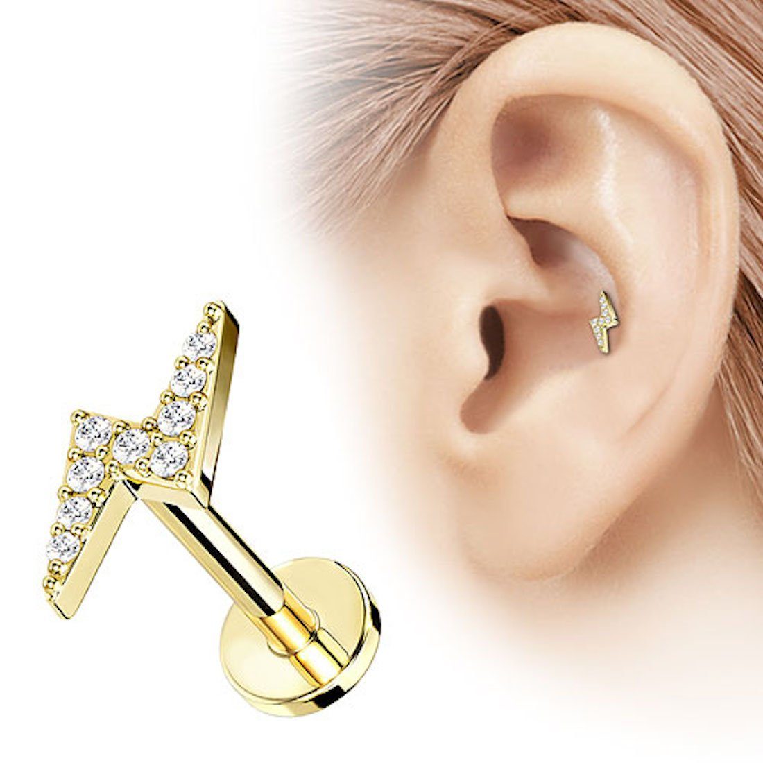 Piercing-Set Tragus Ohr Knorpel Helix Piercing Kristall Blitz