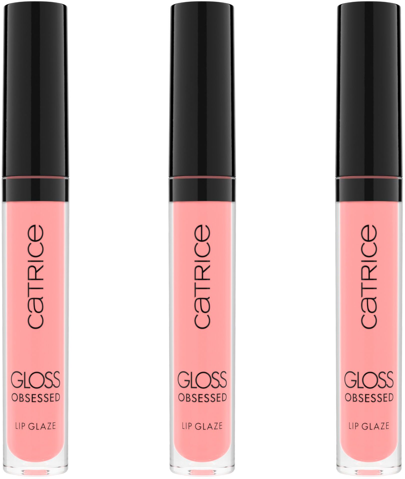Catrice Lipgloss GLOSS OBSESSED LIP GLAZE, 3-tlg., angereichert mit Macadamia-Samenöl und Vitamin E, pflegt die Lippen