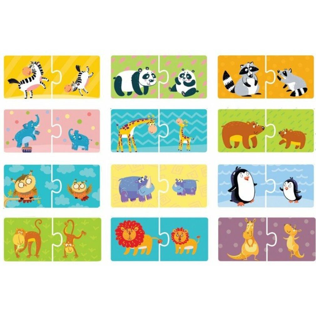 dodo Puzzle DODO Puzzle Tiermütter und Welpen 12x2 Teile, Puzzleteile