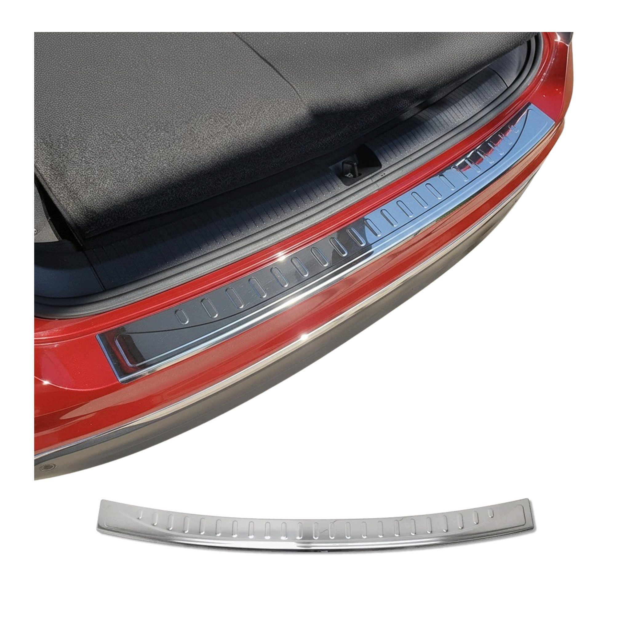 OMAC Ladekantenschutz für VW Tiguan II / Allspace 2016-2024 Edelstahl Chrom, Zubehör für VW Tiguan II AD1 2016-2024, Langlebig,Einfache Reinigung,Einfache Installation,Rostbeständig