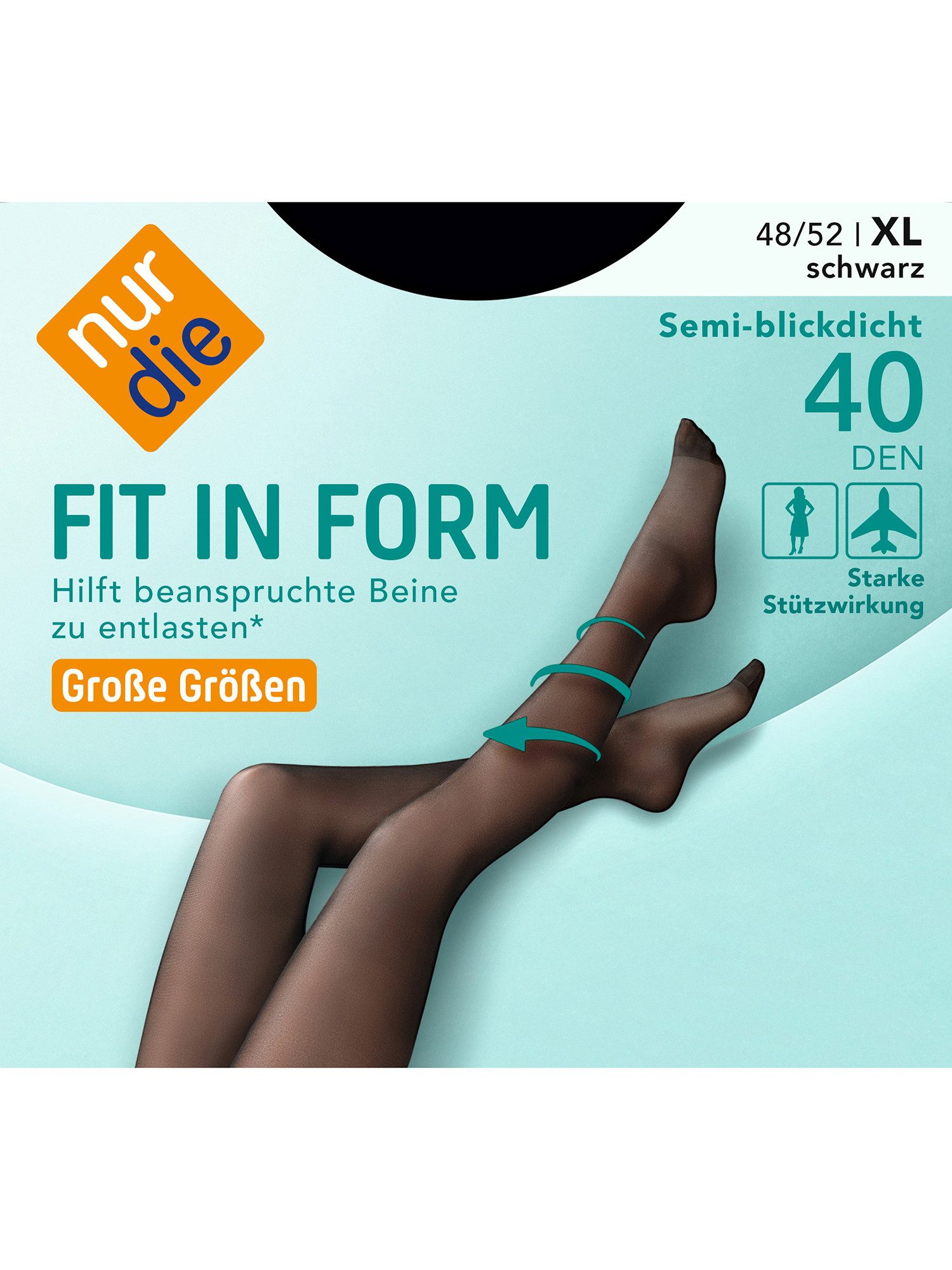 Nur Die Feinstrumpfhose Fit in Form Große Größen 40 DEN (1 St)
