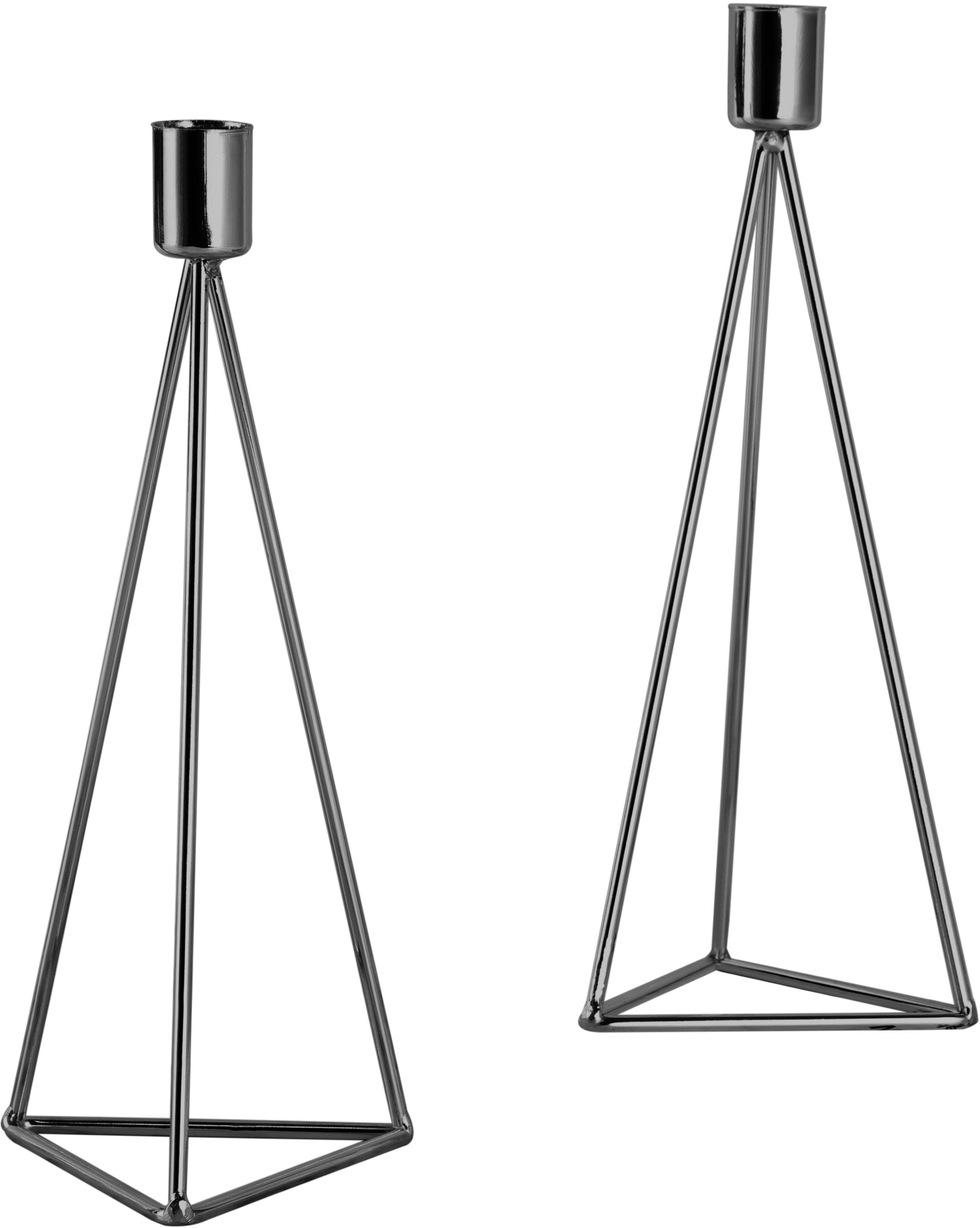 ECHTWERK Tischkerzenhalter ca. Big, moderner Kerzenständer, (Set, Modern schwarz Eisen, Kerzenhalter 2 aus 24,2 cm St), Weihnachtsdeko Höhe