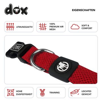 DDOXX Hunde-Geschirr Hundehalsband Air Mesh, verstellbar, gepolstert, Rot L - 3,2 X 45-68 Cm