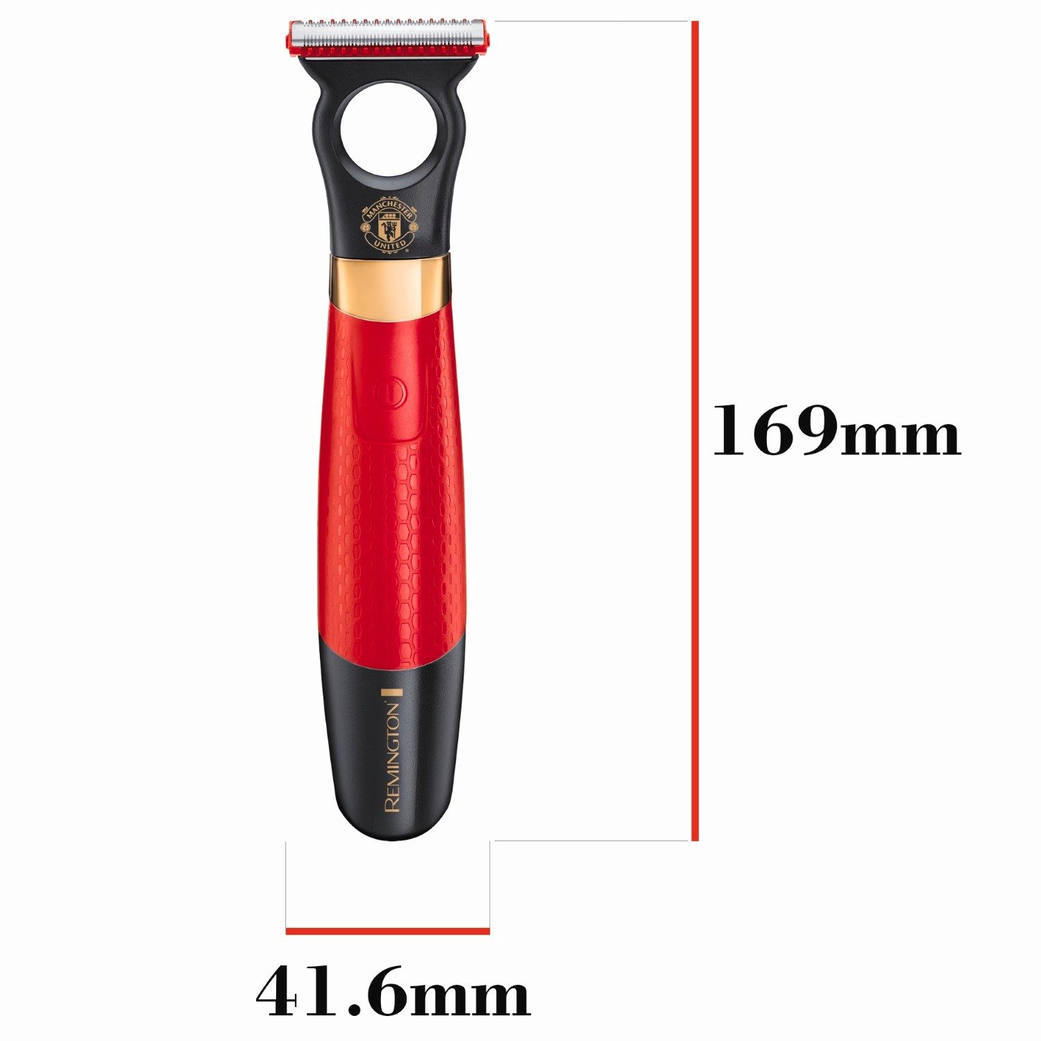 Remington Gesichtshaarrasierer Bart-Schneider Groomer Bart-Rasierer Trimmer, Aufsätze: 4, Bartschneider mit Kammaufsätzen, Manchester United Akku Bart-Trimmer 4 Aufsätze Haar-Schneider schwarz