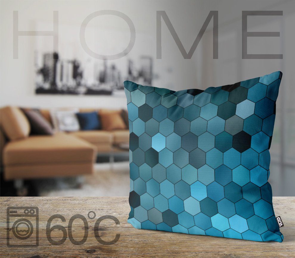 VOID Kissenbezug, (1 Stück), Gemustert Blau Türkis Grafik Kunst Technik Geo günstig online kaufen