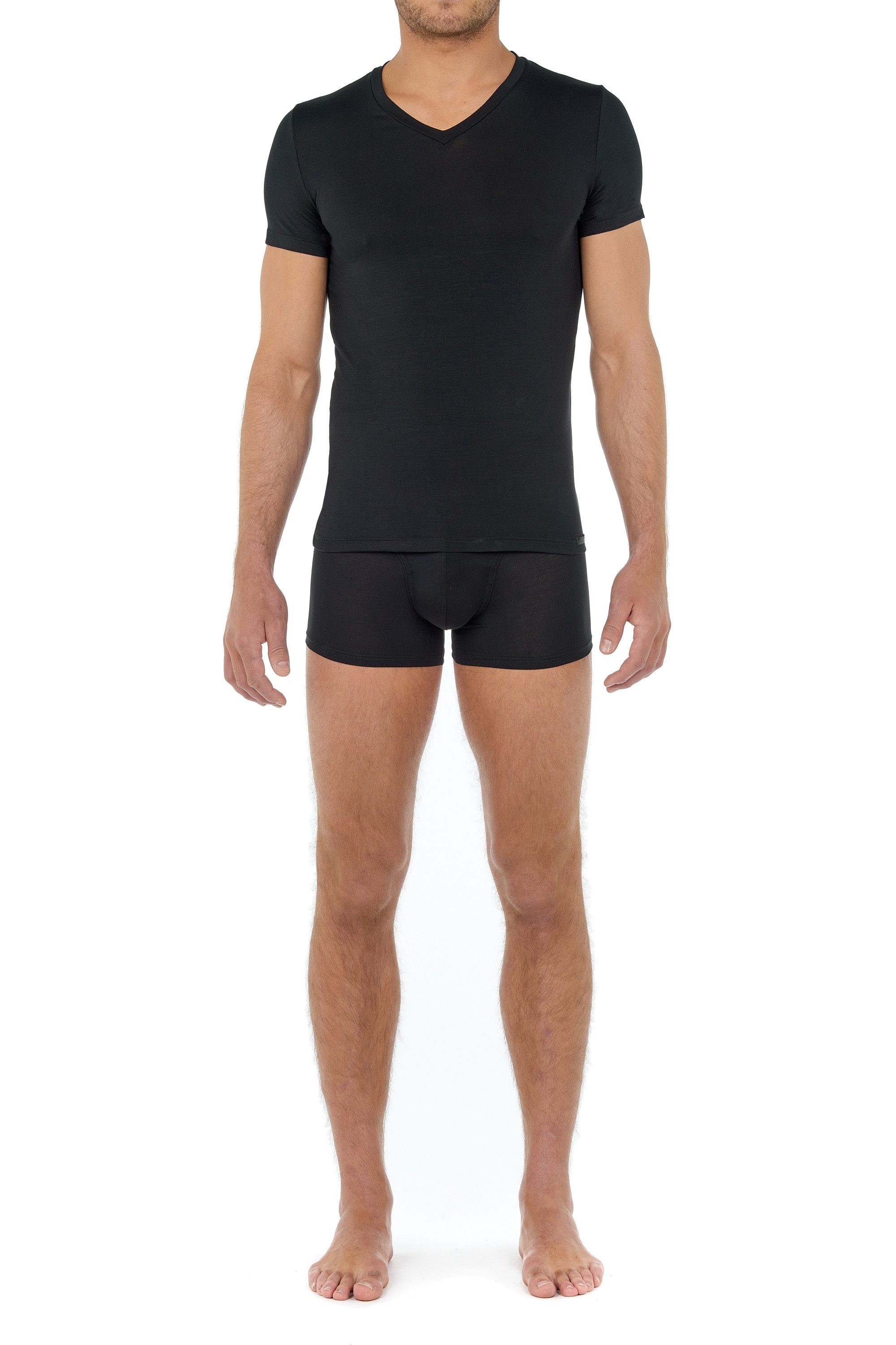 Hom V-Shirt Tencel soft Kurzarm, weich, elastisch