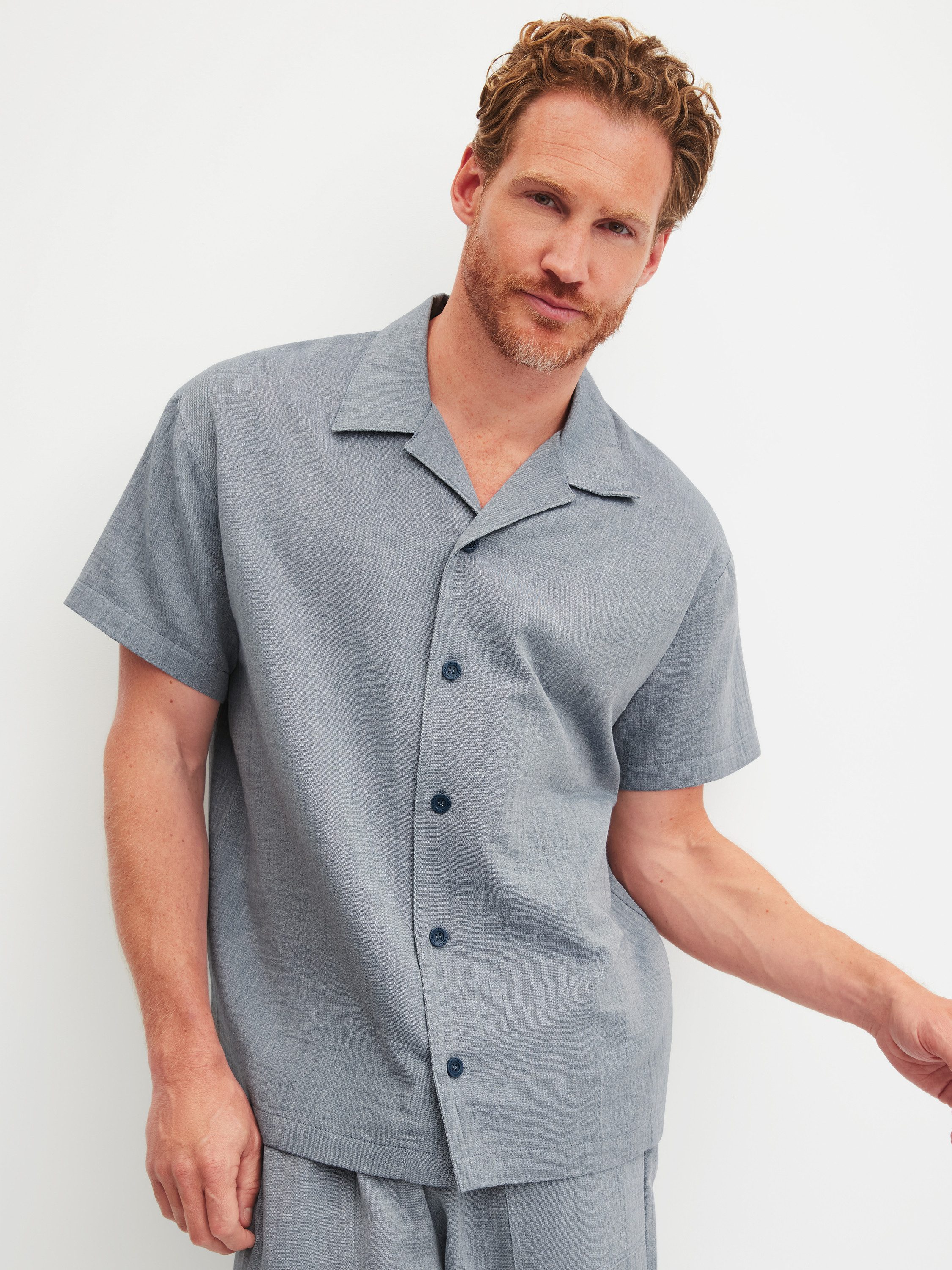 CALIDA Kurzarmshirt RMX Sleep Journey Herren (1-tlg) leichtes Musselin aus 100% Baumwolle, hautfreundlich, atmungsaktiv