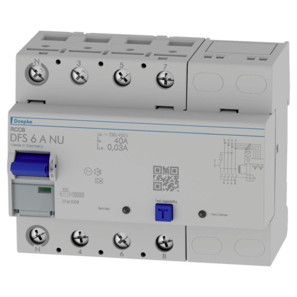 Doepke Stromstoßschalter Doepke FI-Schutzschalter DFS6 040-4/0,03-A NU