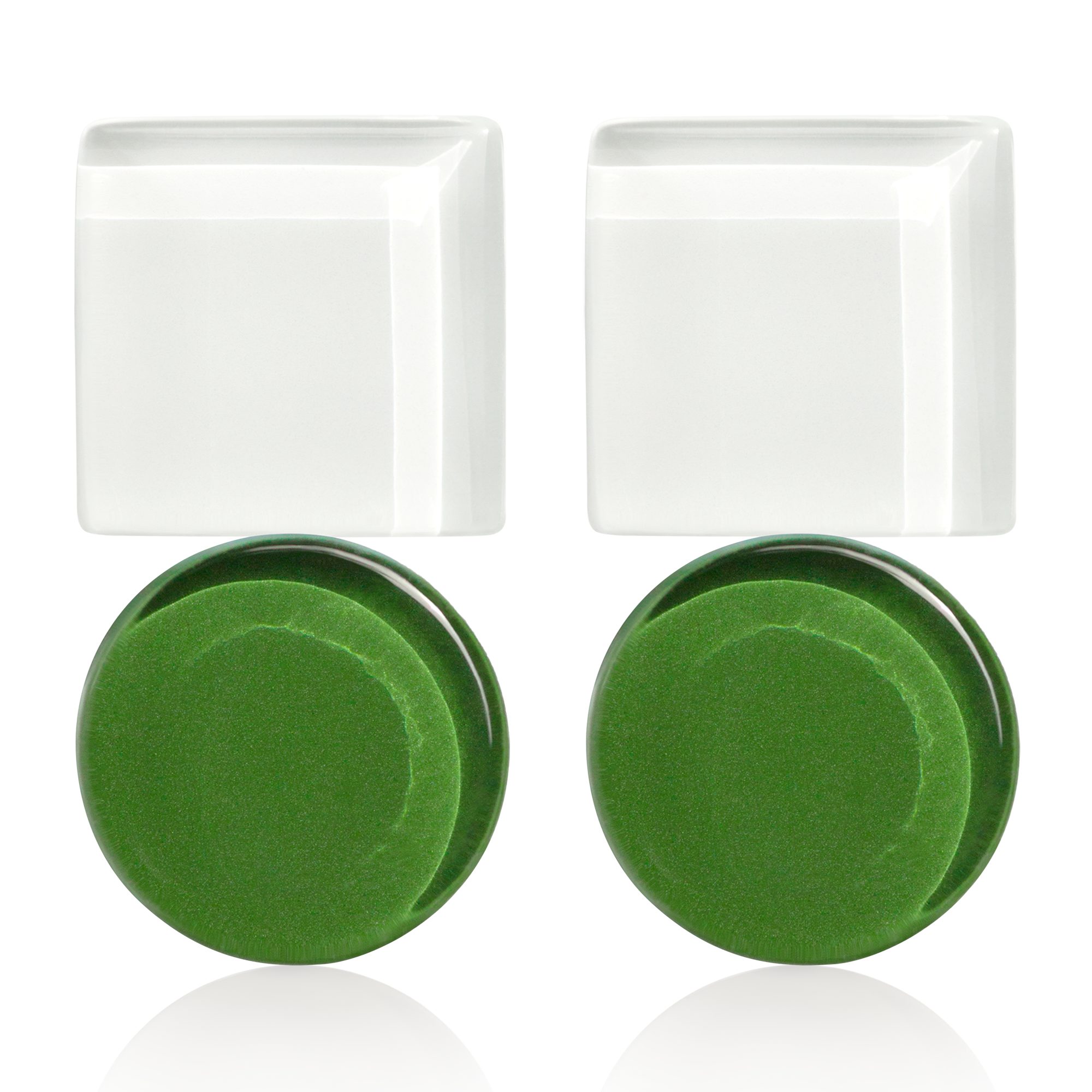 ALEXASCHA Paar Ohrstecker Geometrische Ohrringe aus Glas – farbenfroh & handgemacht