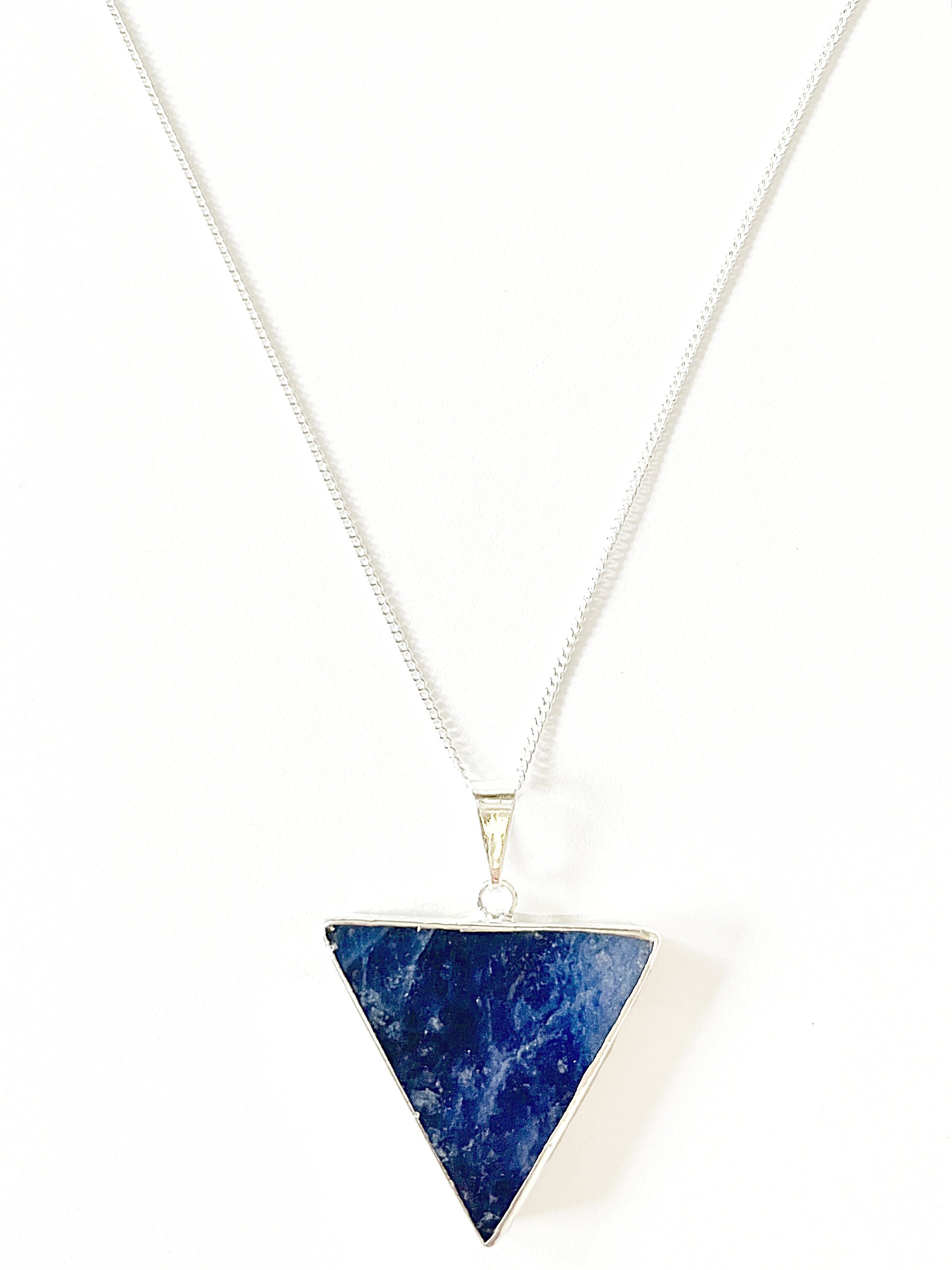 Anhänger Dreieck Halskette Kette and Jewelry Lapislazuli Crystal mit Sage