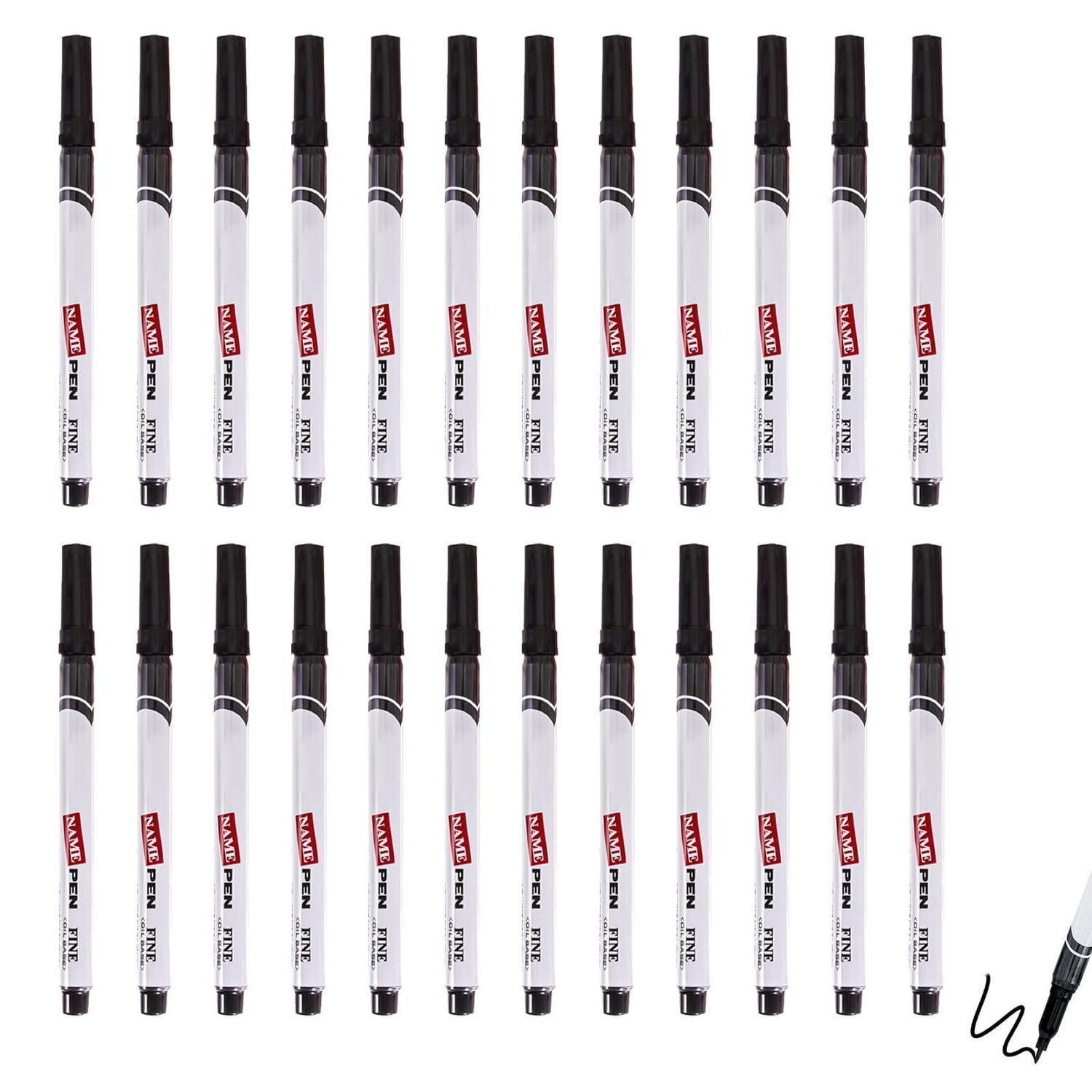 LuxusKollektion Permanentmarker Permanent Marker Fein Schwarz 24 Stück