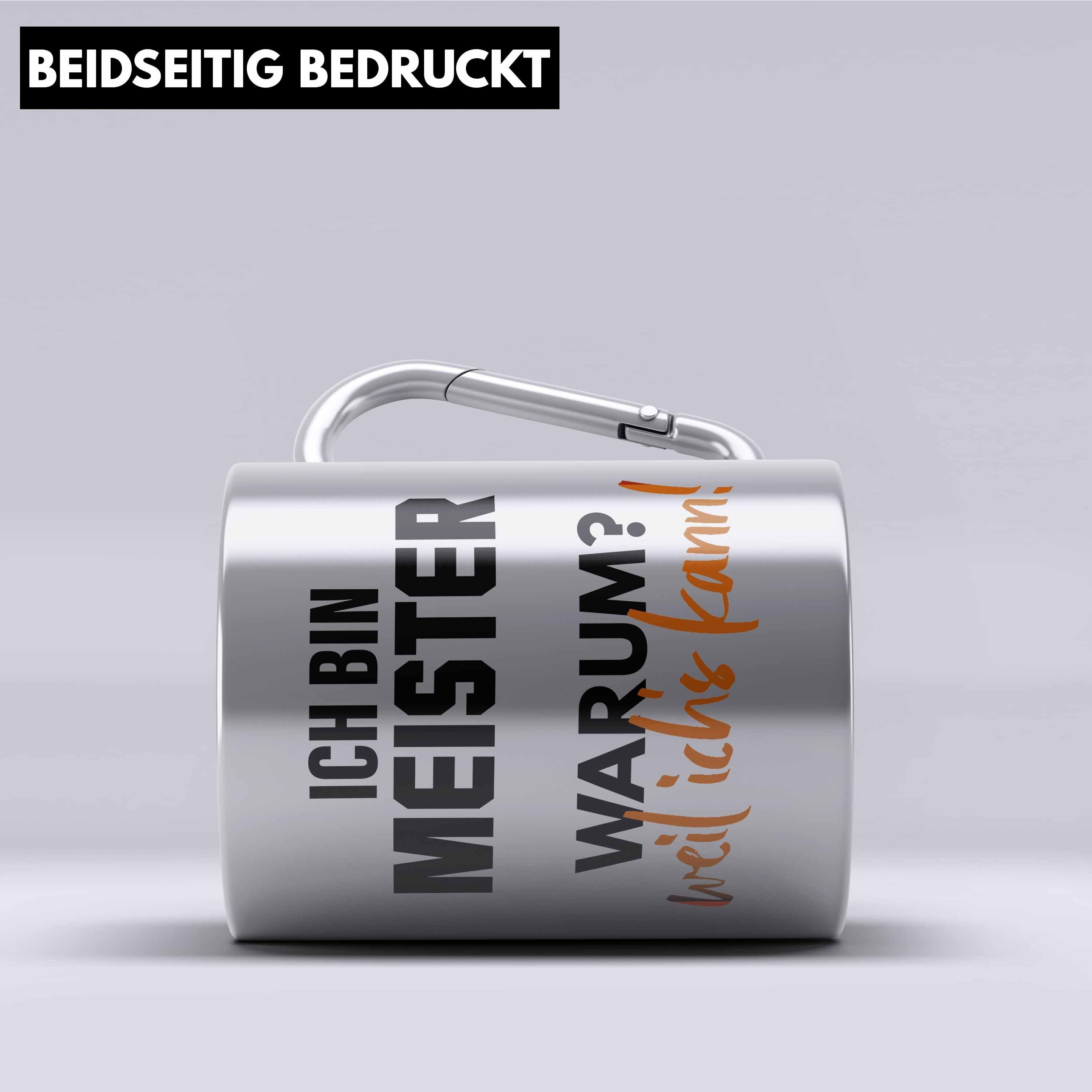 Trendation Thermotasse Meister Prüfung Bestanden Geschenk Meisterprüfung Edelstahl Tasse Mann