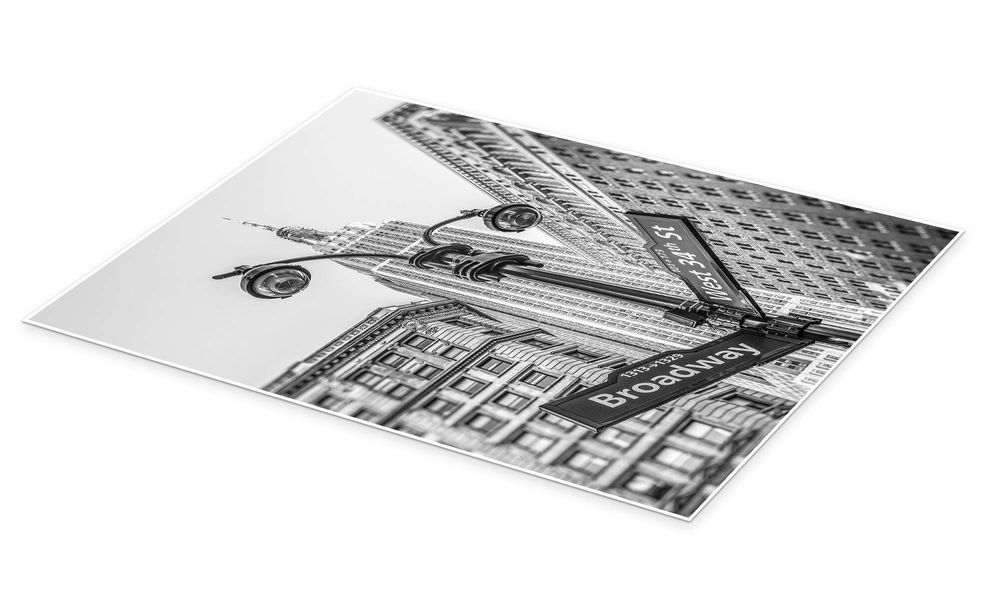 Posterlounge Wandbild Broadway-Schild in New York, s/w, Assaf Frank, erhältlich als Poster, Leinwandbild, Wandsticker oder Acrylglasbild – Bild 2 von 5