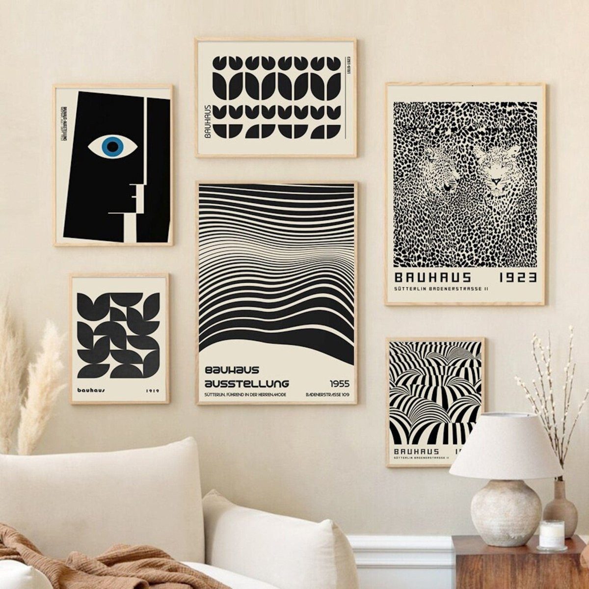 JUSTGOODMOOD Poster Bauhaus Ausstellung mit verschiedenen Formen und Muster als Deko Print, B (1 St)