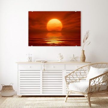 Primedeco Glasbild Wandbild Sonnenuntergang mit Aufhängung, Natur