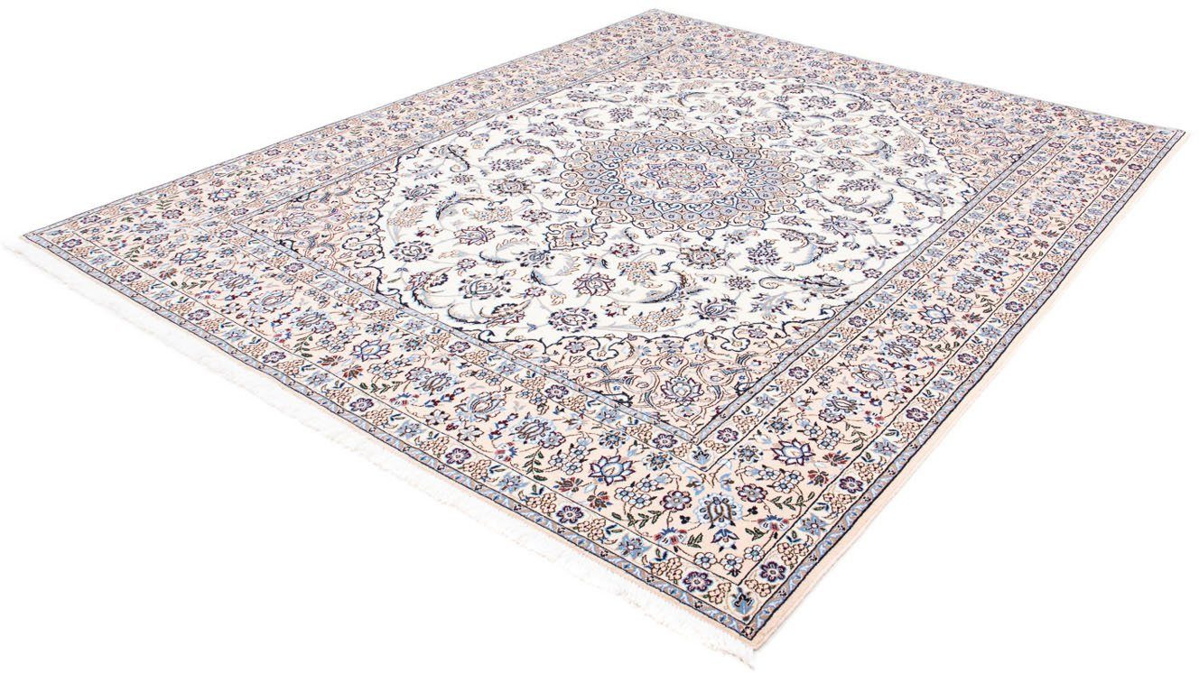 Orientteppich Perser - Nain - Royal - 251 x 202 cm - beige, morgenland, rechteckig, Höhe: 10 mm, Wohnzimmer, Handgeknüpft, Einzelstück mit Zertifikat | Kurzflor-Teppiche