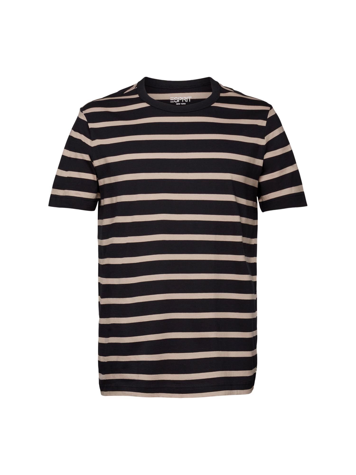 Esprit T-Shirt Gestreiftes T-Shirt aus Baumwolljersey (1-tlg) BLACK