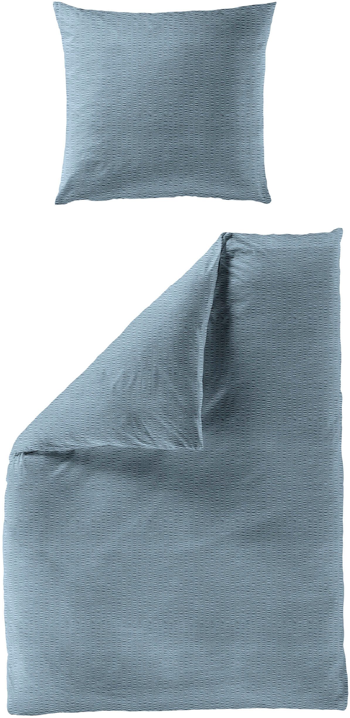 BIERBAUM Bettwäsche Chic Uni, Seersucker, 2 teilig, Schickes Unidesign: Modern und elegant für jedes Schlafzimmer