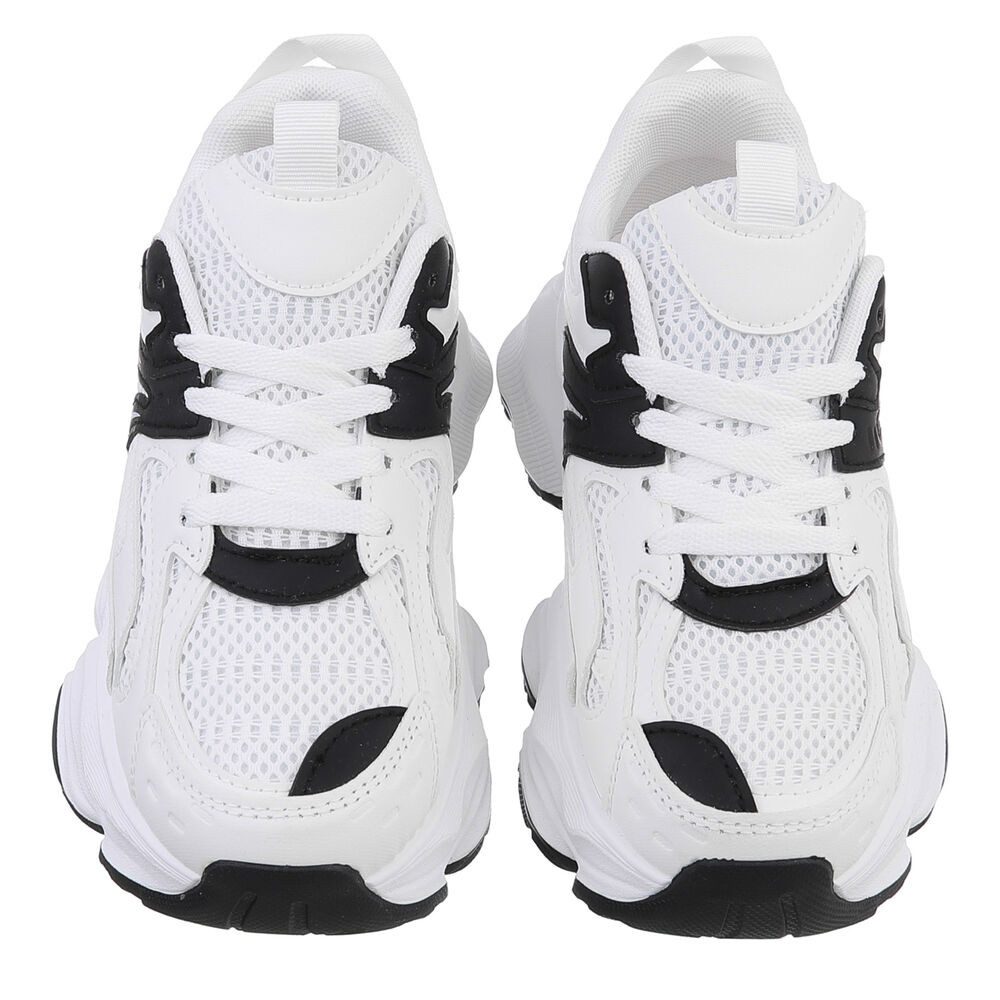 Ital-Design Damen Low-Top Freizeit Sneaker (88930574) Keilabsatz/Wedge Sneakers Low in Weiß