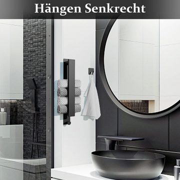 SOTOR Handtuchhalter Ohne Bohren Handtuchhalter Selbstklebend für Bad mit 2 Handtuchhaken, Handtuchhalter Wand für Badezimmer und Küche