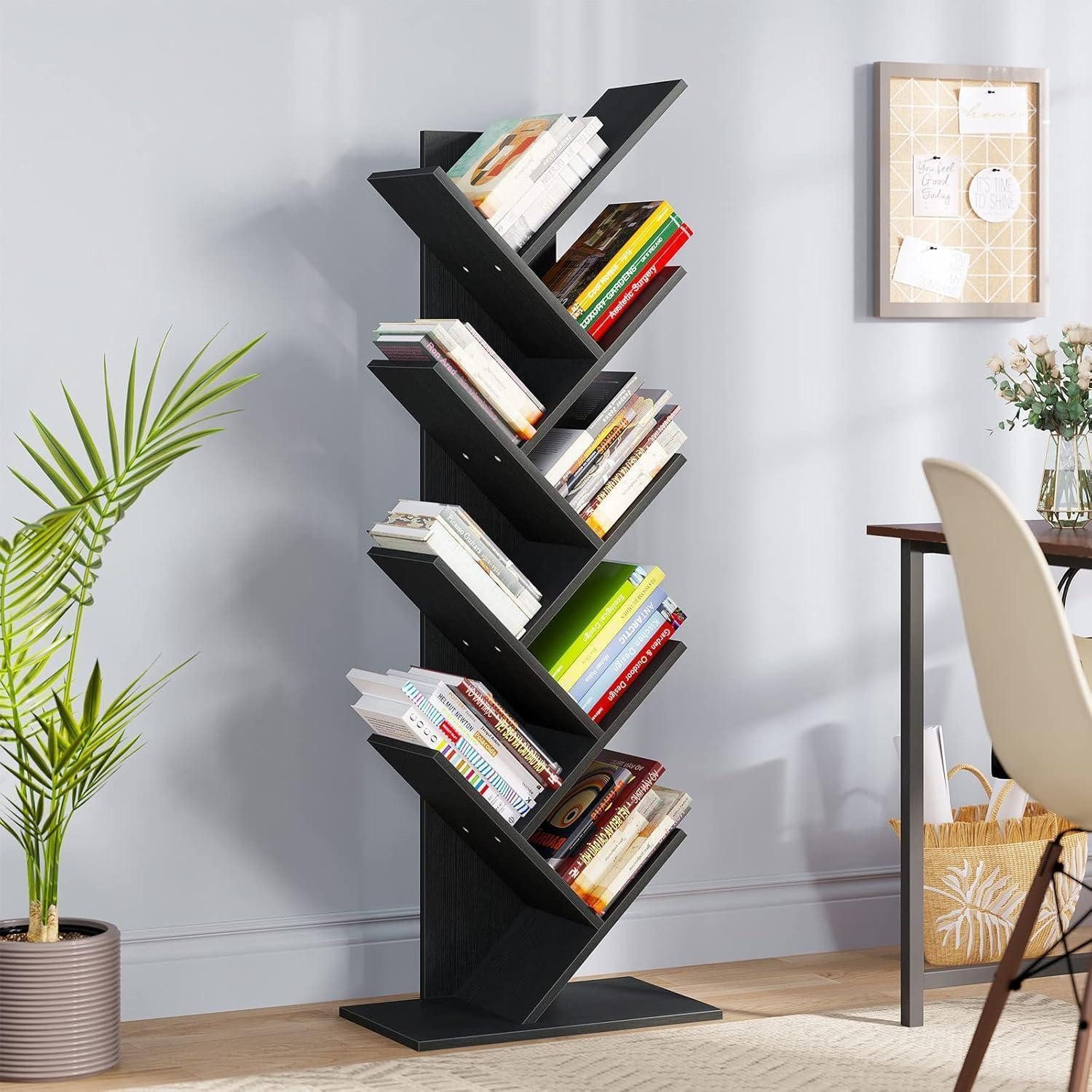 YITAHOME Schraubspanner Bücherregal mit 9 Ebenen Holz Industrielle Standregal Organizer