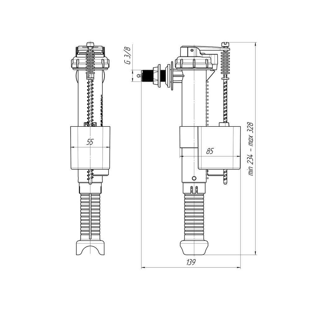 Belvit Spülkasten BV-SV1003, nicht_zutreffend, 1 St., Belvit Füllventil für WC Spülkasten 3/8" Anschluss seitlich