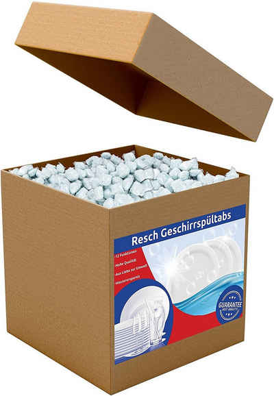 RESCH CLEANIX Spülmaschinentabs 250 Stk, ALL IN ONE TABS Geschirrspültabs Spülmaschinentabs (Spülmaschinentabs wasserlösliche Folie, Tabs Spülmaschine, [250-St. Geschirrspültabs, Geschirrreinigertabs, Tabs Spülmaschine ohne Plastik, Phosphatfrei, in Wasserlöslicher Folie)