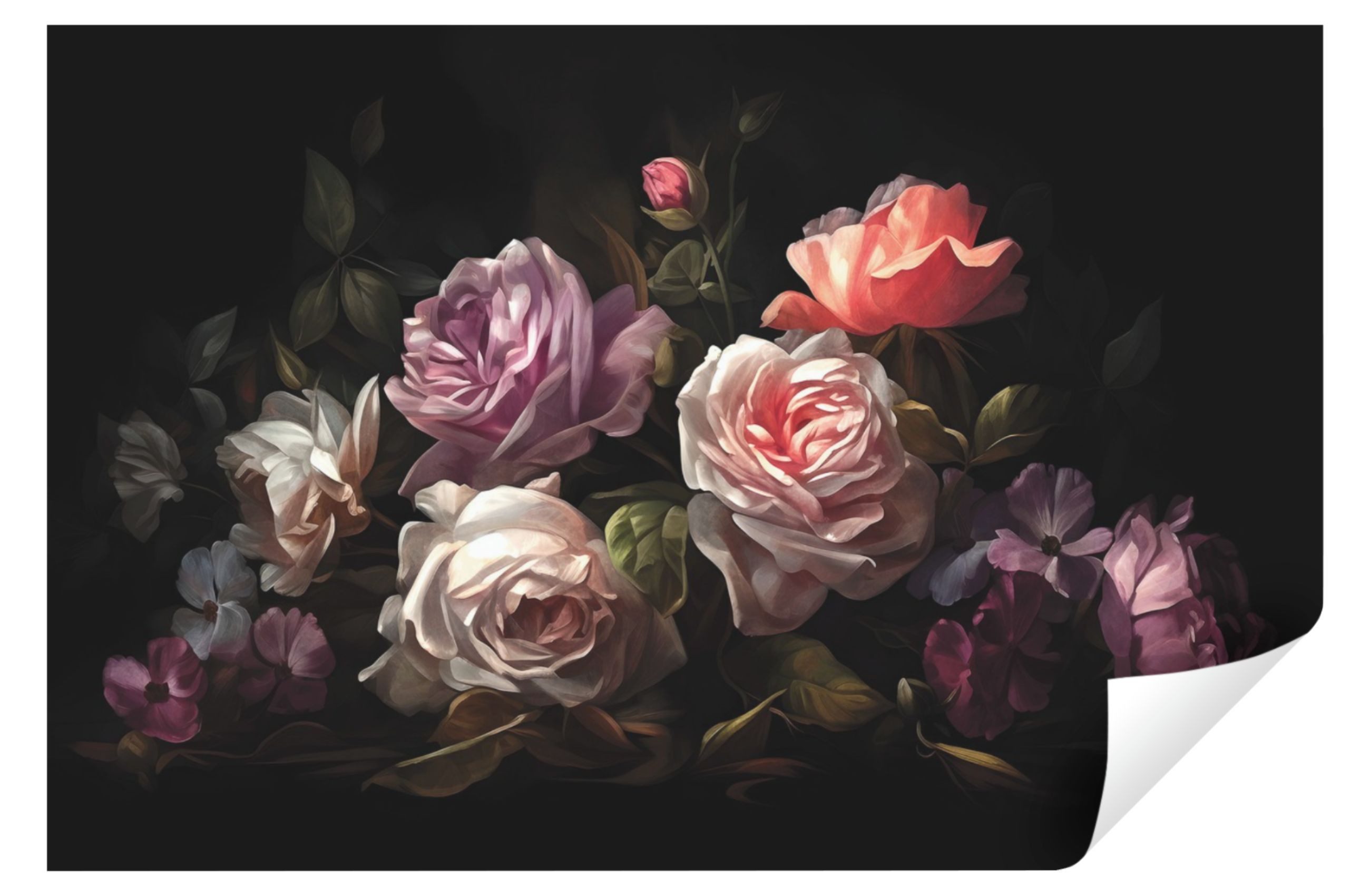 Wallarena Fototapete Rosen - Mehrfarbig - Elegant - Vlies - Schlafzimmer, glatt, 104x70cm