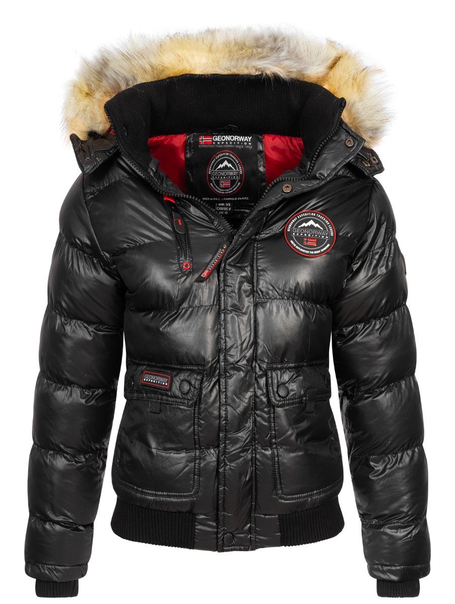 Norway Steppjacke Steppjacke Geographical Schwarz Norway gesteppt Geographical Getappt Damen Parka Warm Winter Jacke Bomberjacke