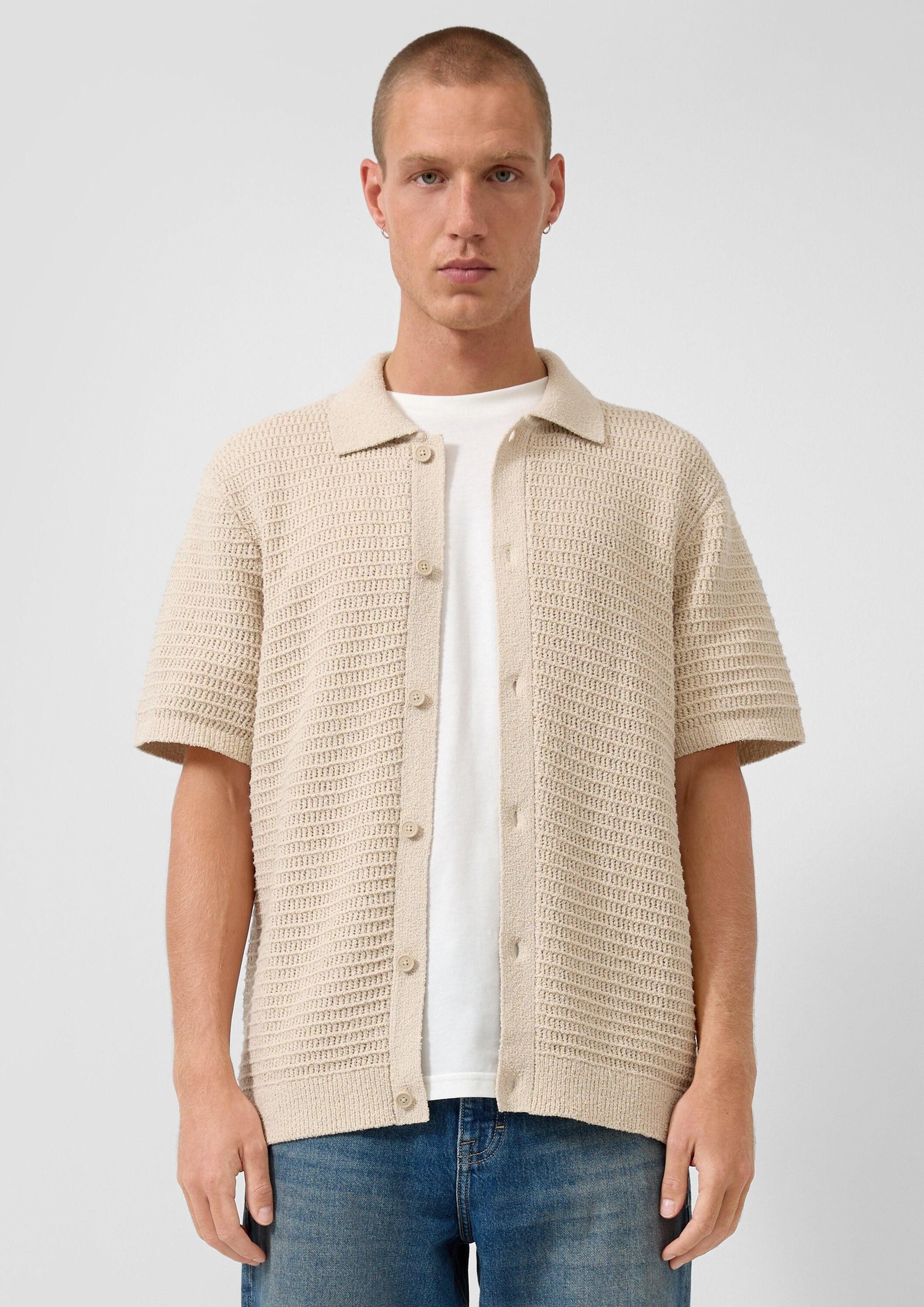 QS Cardigan Strickpullover Cardigan in Häkeloptik