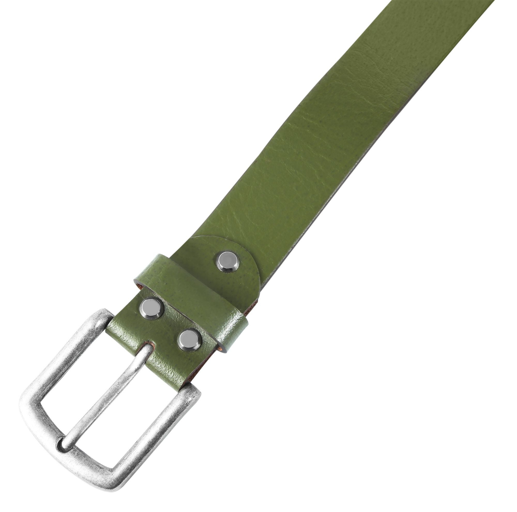Leonardo Verrelli Ledergürtel hochwertiges Echt Leder dunkelgrün, 90 cm - 130 cm (Bundweite)
