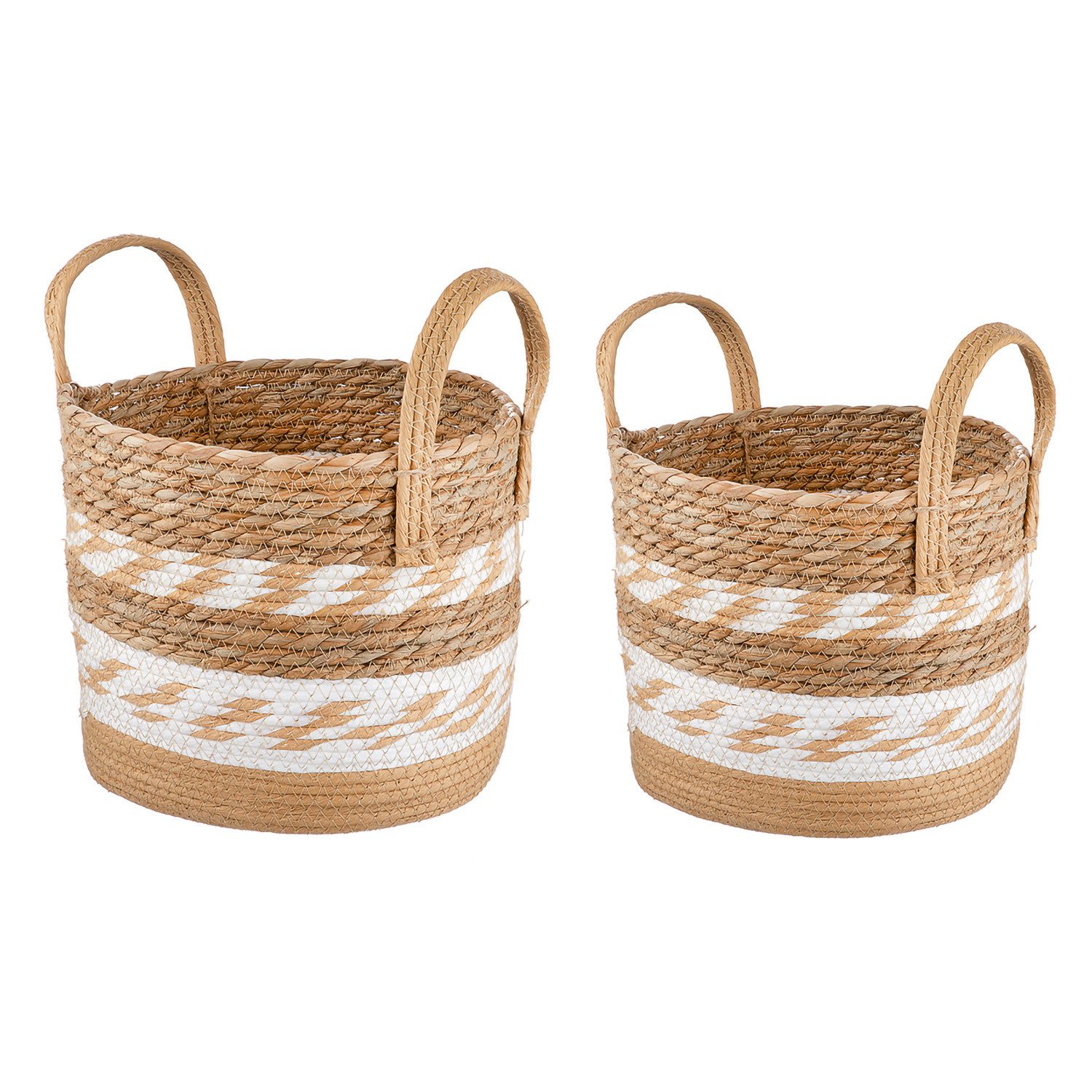 Dekokorb GILDE 2er Set Korb Seegras - natur - H. 32/ 40cm x D. 25/ 30cm