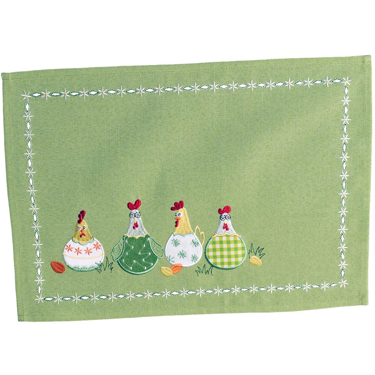 matches21 HOME & HOBBY Tischdecke Tischdeckchen TAMI grün Stickerei & Appli günstig online kaufen