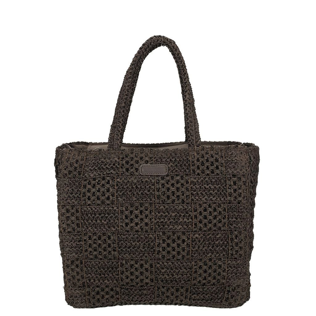 Enrico Benetti Strandtasche Badetasche klein Sommertasche Damen (mit Reißverschluss, leicht), Strohtasche, in schöner Bastoptik