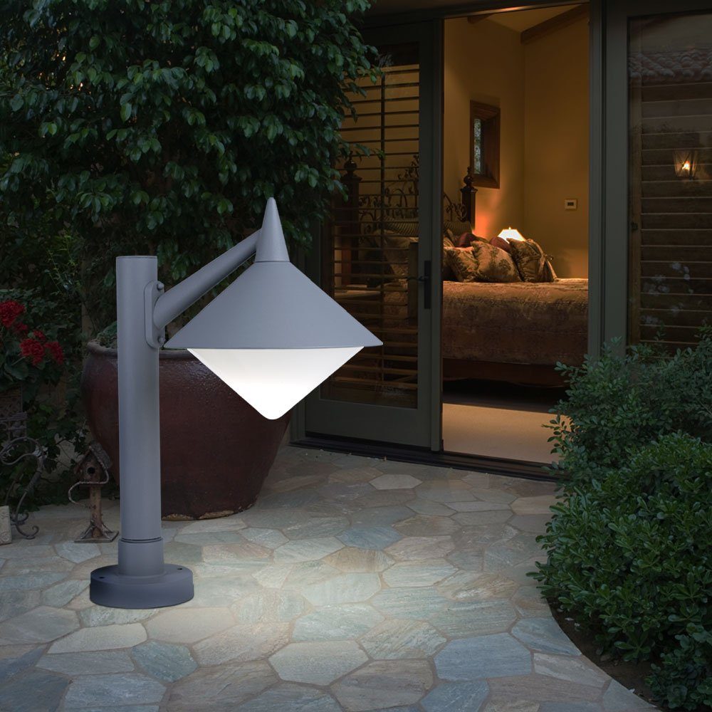 Außen-Stehlampe, Lampe Leuchtmittel Lampe Sockel inklusive, LED Stand Warmweiß, Steh Farbwechsel, Außen etc-shop Balkon Garten ALU