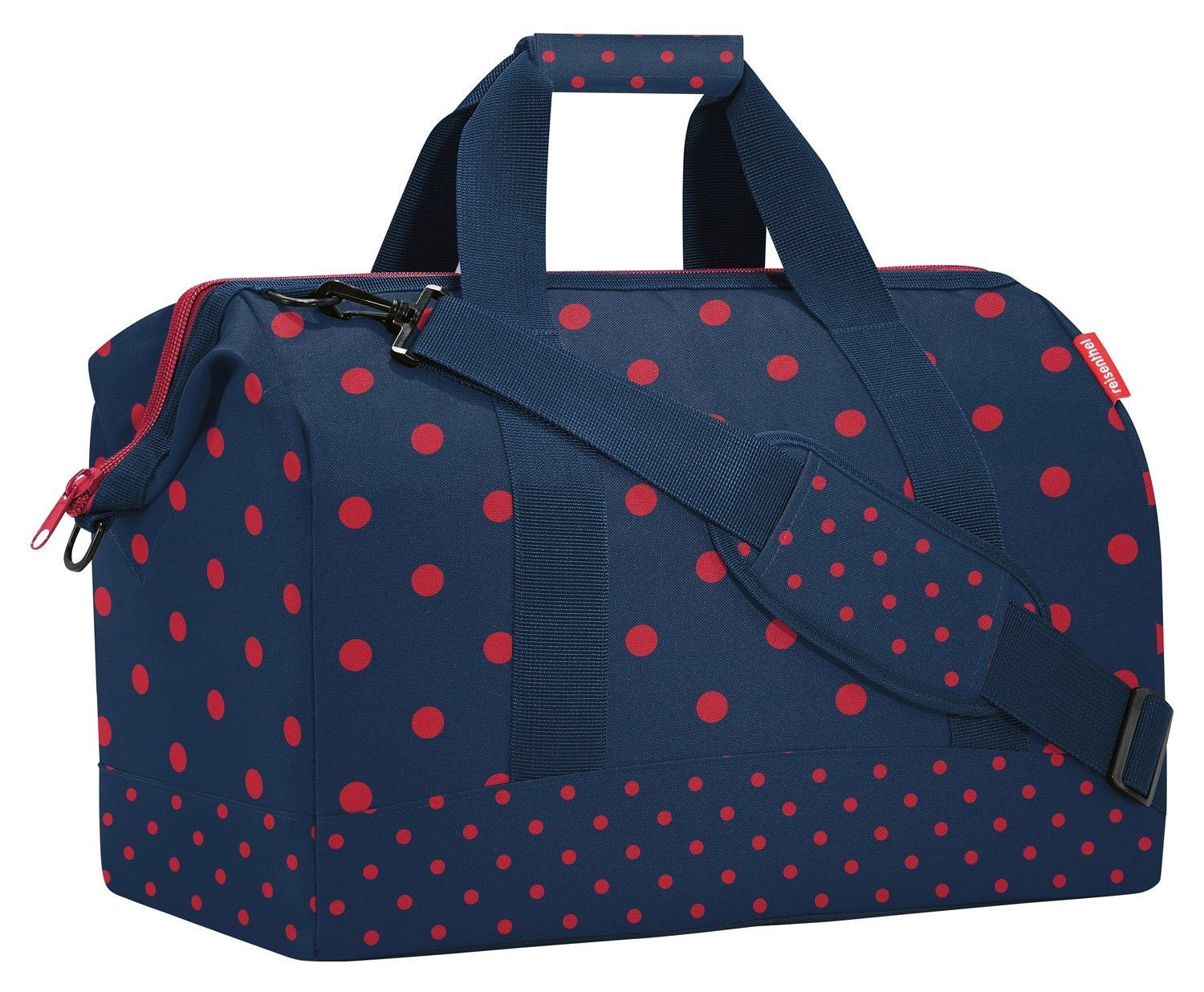 Reisetasche ALLROUNDER L, 30 Liter, Blau, Rot, Polyester